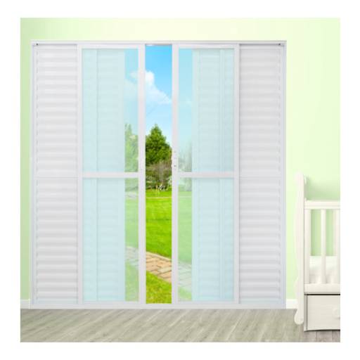 Portas de Correr Veneziana em Alumínio – Portales Portas e Janelas no Ninho Verde II Eco Residence por Portales Portas e Janelas