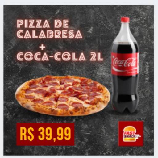 Comprar o produto de Pizza de Calabresa + Coca Cola 2 Litros  em Pizzas pela empresa Fast Snack - Lanches Rápidos com Qualidade em Sumaré, SP por Solutudo
