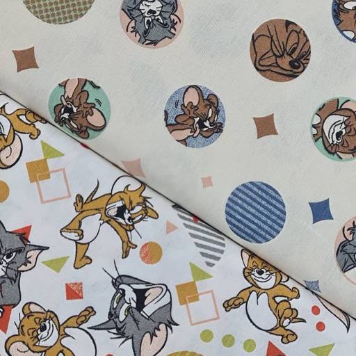 Tricoline 100% algodão Tom e Jerry por Londrimais 