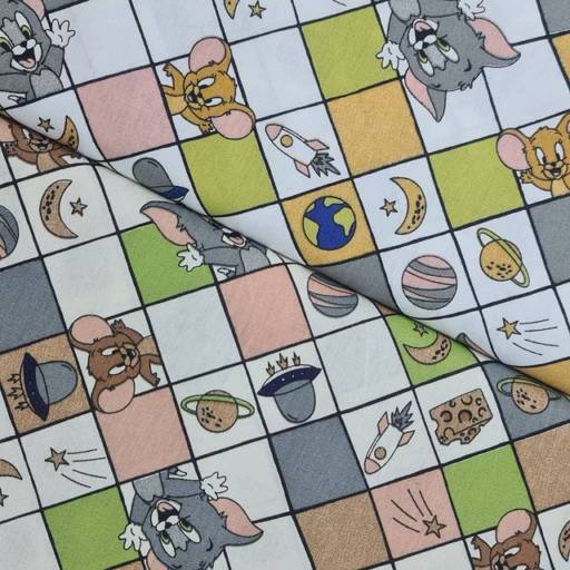 Tricoline 100% algodão Tom e Jerry por Londrimais 