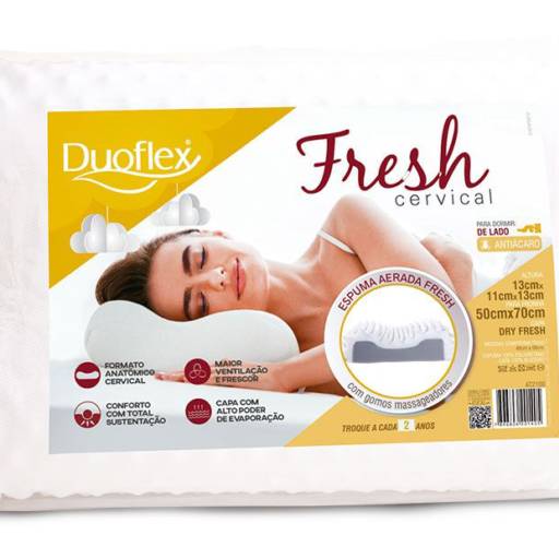 Travesseiro Fresh Cervical Duoflex por Rei dos Colchões Prime