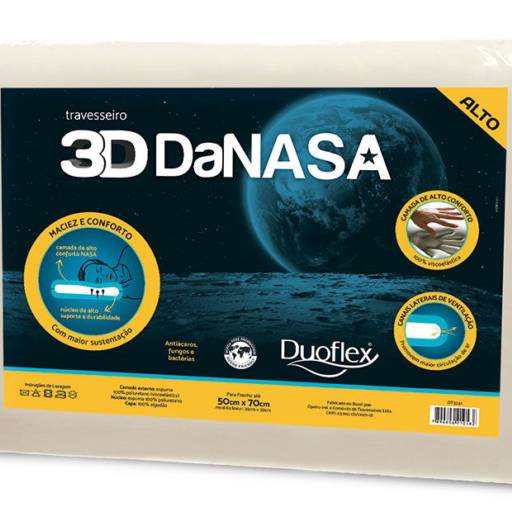 Travesseiro 3D DaNasa Alto Duoflex
