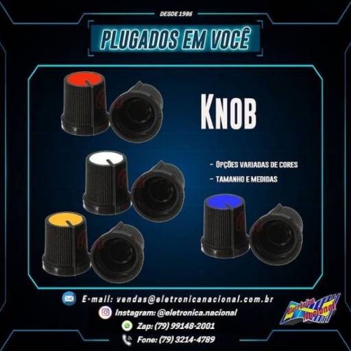 Comprar o produto de Knob em Adaptadores e Plugues pela empresa Eletrônica Nacional em Aracaju, SE por Solutudo