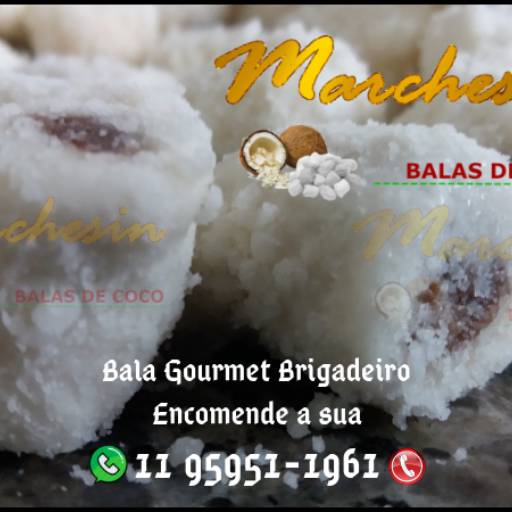 Bala de Coco Gourmet com Brigadeiro Chocolate por Balas de Coco Signora Marchesin