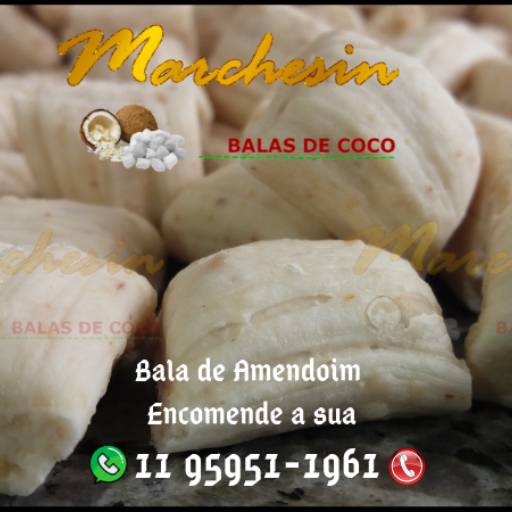 Bala de Coco Tradicional Sabor Amendoim por Balas de Coco Signora Marchesin