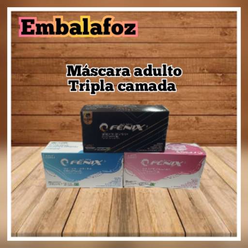 Máscara Adulto Tripla Camada por EmbalaFoz Tudo em Embalagens