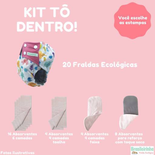 Comprar o produto de Kit tô dentro em Fraldas pela empresa Brasileirinha Fraldas Ecológica em Ribeirão Preto, SP por Solutudo