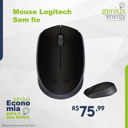 Mouse LogiTech sem fio por Genius Energy