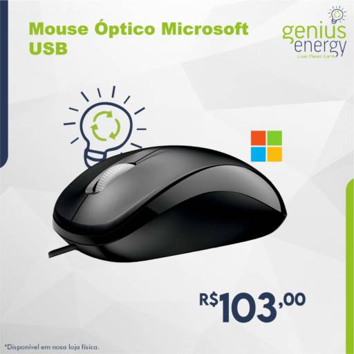 Comprar o produto de Mouse Óptico Microsoft USB em Kits Teclado e Mouse pela empresa Genius Energy em Londrina, PR por Solutudo