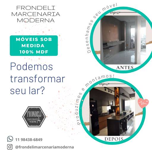 Móveis sob Medida 100% MDF por Frondeli móveis planejados (100% MDF)