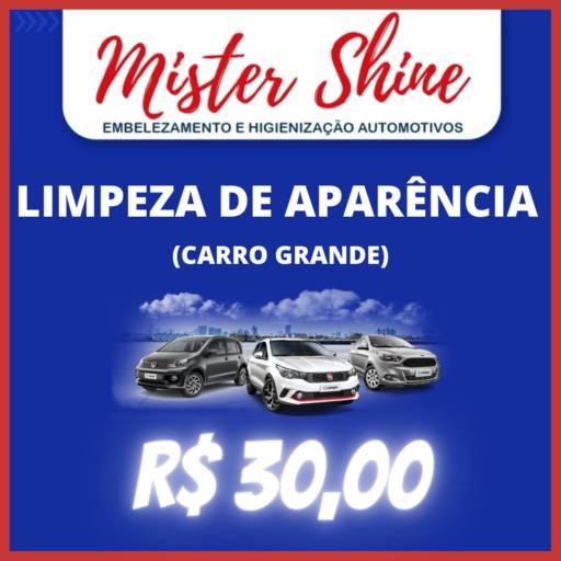 LAVA RÁPIDO LIMPEZA SIMPLES CARROS GRANDES  por Mister Shine - Lavacar do brilho incomparável