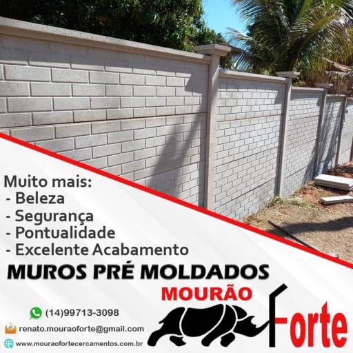 Comprar o produto de Muros Pré Moldados em Muros e Cercas  pela empresa Mourão Forte Cercamentos em Marília, SP por Solutudo
