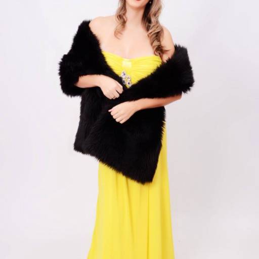 Estola preta para festas em Bauru por Aguiar Noivas, Festas e Ternos