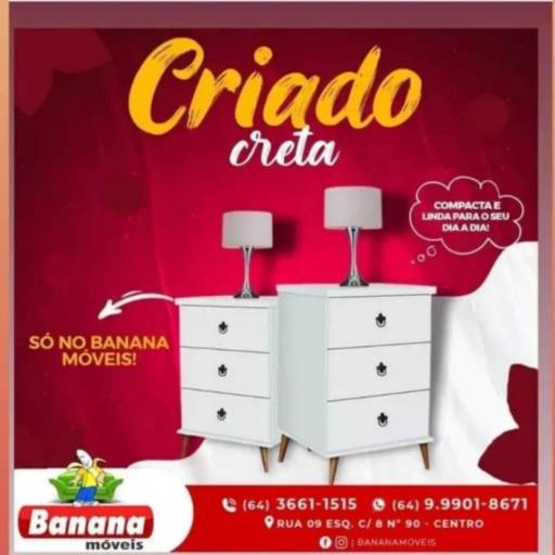 Criado creta por Banana Móveis e Eletrodomésticos