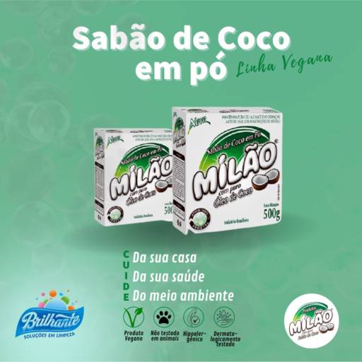 Sabão em Pó de Coco Vegano em Avaré por Brilhante - Soluções em Limpeza