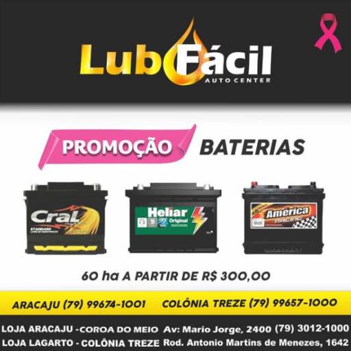 Promoção baterias por LubFacil