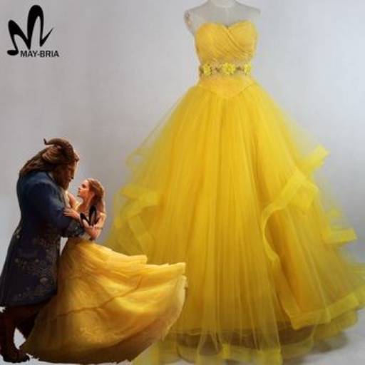 Vestido de Debutante Amarelo Voal por Aguiar Noivas, Festas e Ternos
