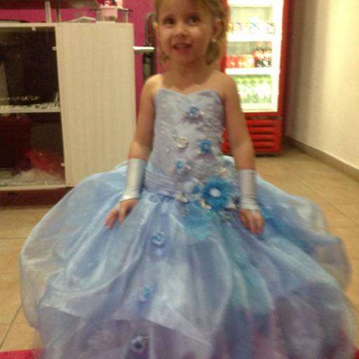 Vestido de Daminha de Honra azul bebe Bauru por Aguiar Noivas, Festas e Ternos