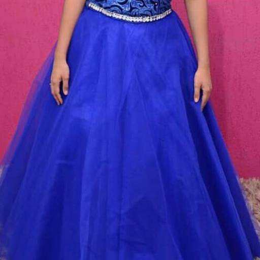 Vestido de Debutante Azul com e Sem Manga por Aguiar Noivas, Festas e Ternos