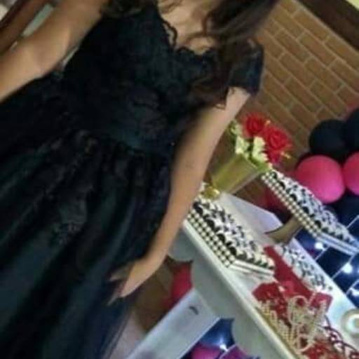 Vestido de Debutante Preto com Mangas por Aguiar Noivas, Festas e Ternos
