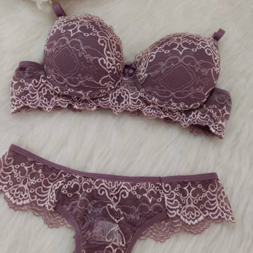 Conjunto de Lingerie - Nude rendado
