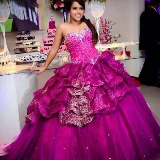 Vestido de Debutante Rosa Pink de Oncinha por Aguiar Noivas, Festas e Ternos