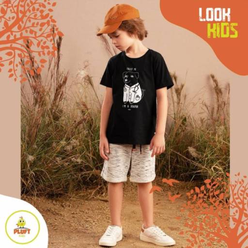Lindo conjunto com short moletinho por Pluft Kids Moda Infantil