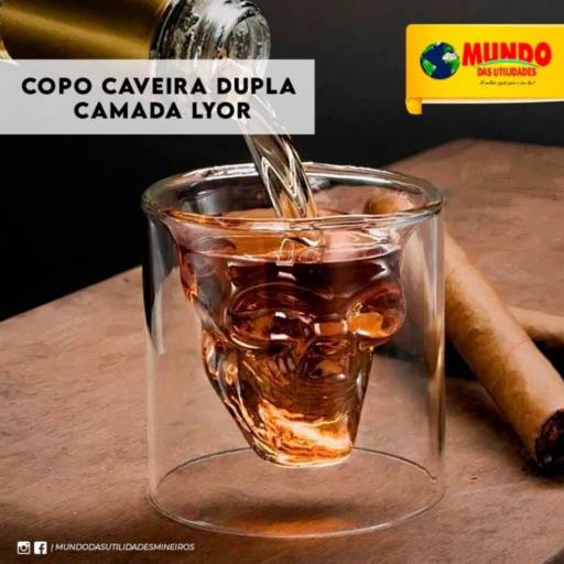 Copo caveira duplo camada lyor por Mundo das Utilidades - Loja 01