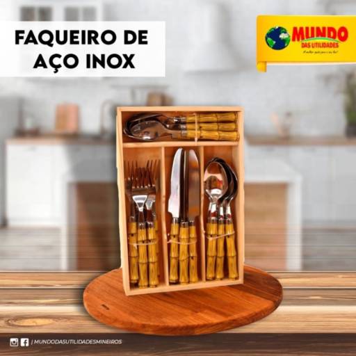 Faqueiro de aço inox por Mundo das Utilidades - Loja 01