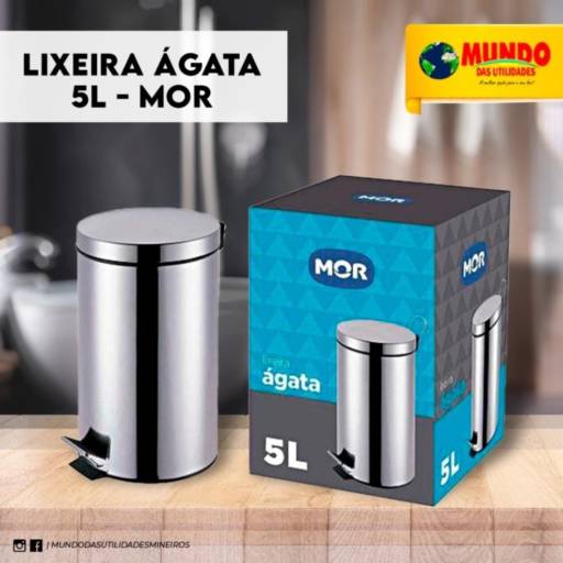  Lixeira ágata 5L - Mor por Mundo das Utilidades - Loja 01