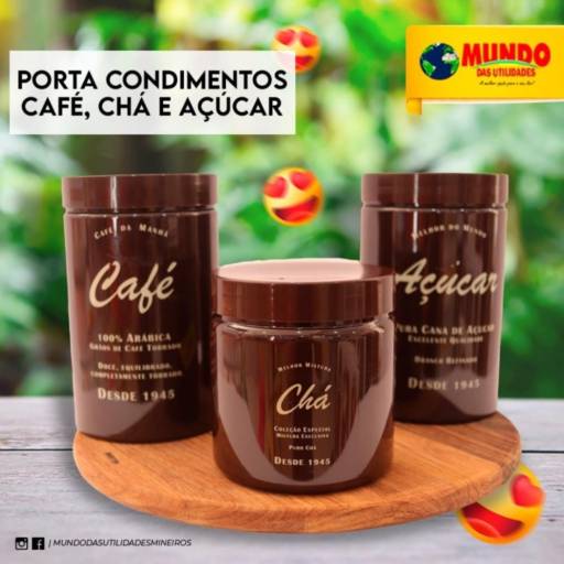  Porta condimentos, café, chá e açúcar por Mundo das Utilidades - Loja 01