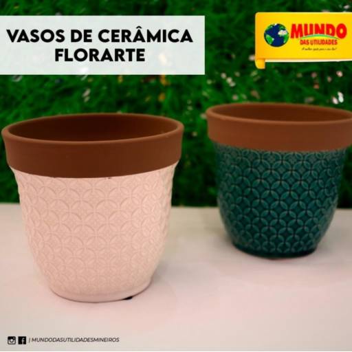 Vasos de cerâmica florarte por Mundo das Utilidades