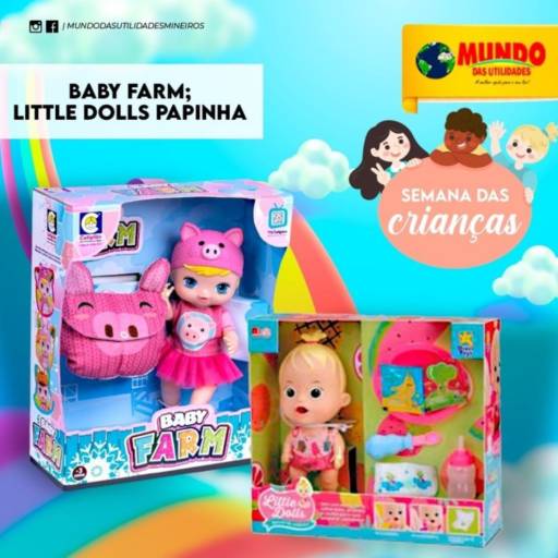  Baby farm little dolls papinha por Mundo das Utilidades - Loja 01
