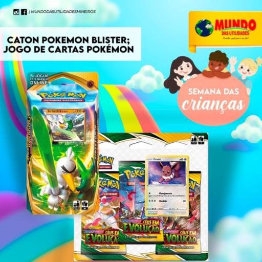 Caton pokemon blister jogo de cartas pokemon por Mundo das Utilidades - Loja 01