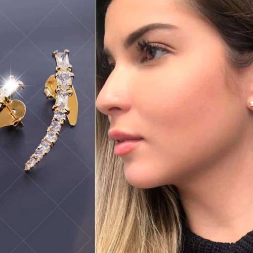 Brincos com pedras ear cuff Bauru por Mixx Refúgio Acessórios