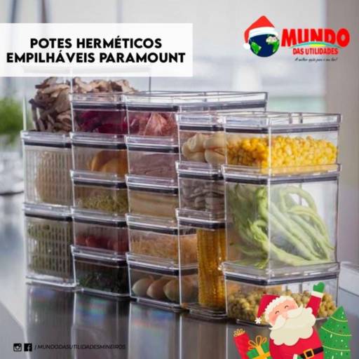 Potes herméticos empilháveis paramount
