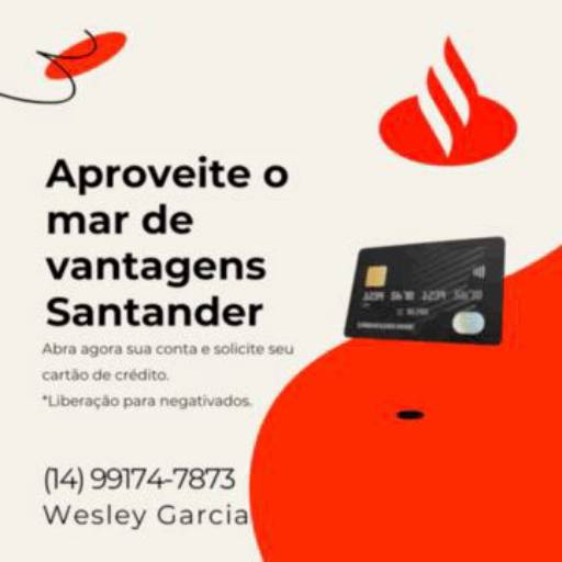 Comprar o produto de Adquira já o seu cartão de crédito do Santander em Assessoria pela empresa Atentocred Soluções Financeiras em Bauru, SP por Solutudo