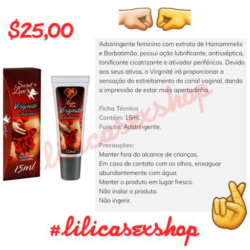 VIRGINITÉ GEL ADSTRINGENTE 15ML SECRET LOVE