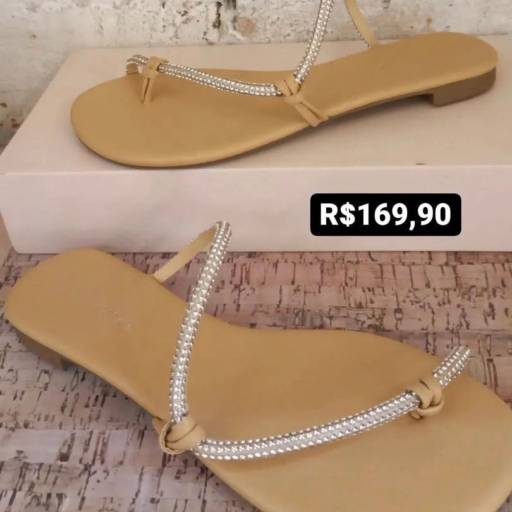 Rasteira Cristal Bege por RaphaellaBooz Vilhena - Calçados Femininos e Acessórios