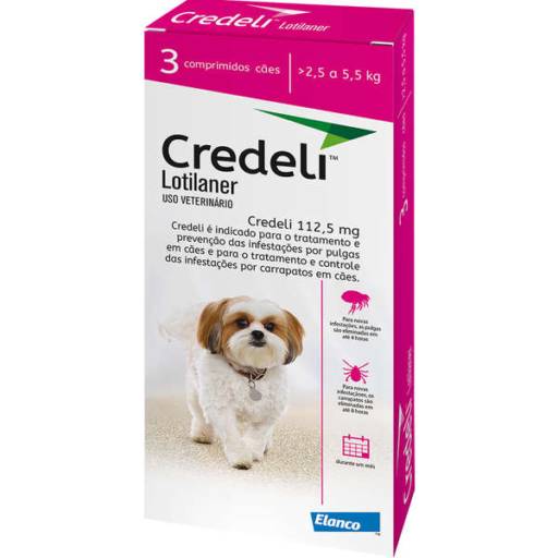 Antipulgas e Carrapatos Elanco Credeli Para Cães de 2,5 a 5,5 Kg