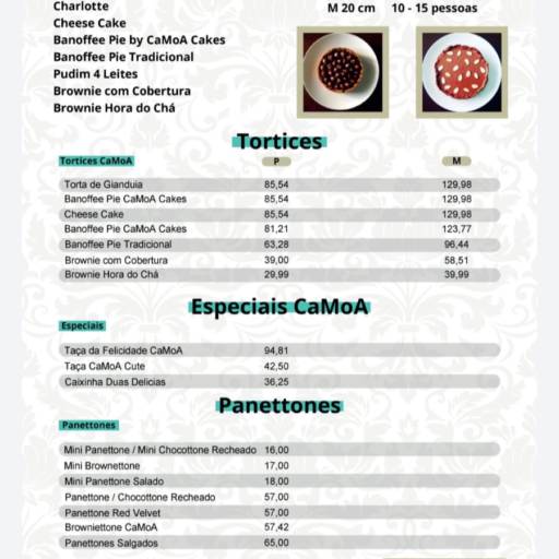 CARDÁPIO TORTICES - TAÇAS - PANETTONES