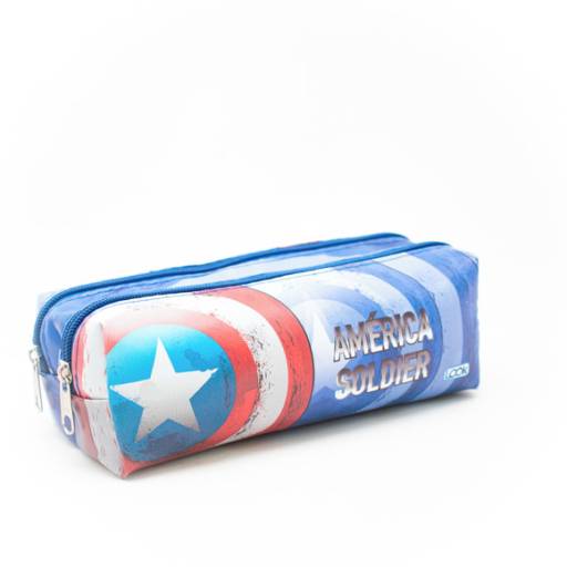 Estojo Escolar Duplo América Soldier – Look - Bauru por Papelaria He Man II