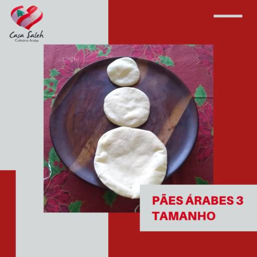 Comprar o produto de PÃES ÁRABES 3 TAMANHOS em Restaurantes Árabes pela empresa Casa Saleh - Comida Arabe em Botucatu, SP por Solutudo