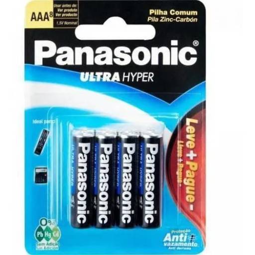 Pilha Panasonic Palito AAA - C/ 4 Unidades por DROGARIA REDE VEREDAS - FARMÁCIA EM DIVINÓPOLIS