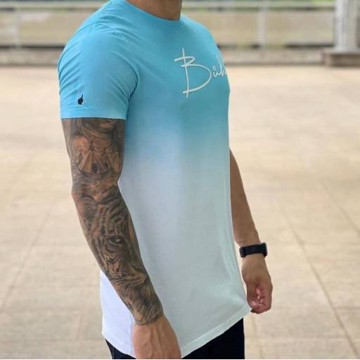 T-Shirt Degrade Azul Piscina por Beckhan Mens Wear