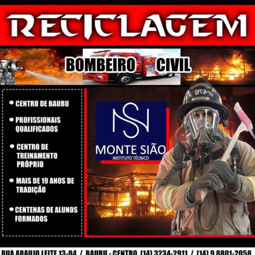 Curso de Reciclagem para Bombeiro Civil em Bauru por Monte Sião Instituto Técnico