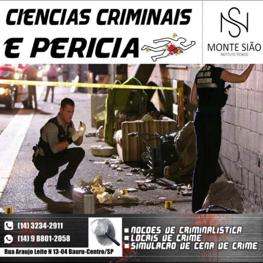 Curso de Ciências Criminais e Perícia em Bauru por Monte Sião Instituto Técnico
