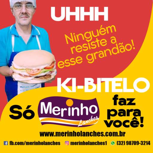 Comprar o produto de Ninguém resiste a esse BITELO, ops, KI-BITELO! Experimente! em Hamburgueres pela empresa Merinho Lanches em Leopoldina, MG por Solutudo