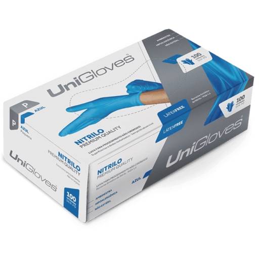 Luvas descartáveis - Luva de Procedimento Nitrilo Azul latex