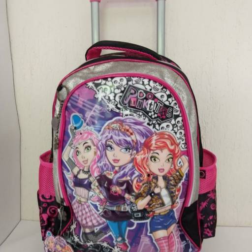 Mochila Carrinho Grande Rosa/Preta Punktitas – Clio por Papelaria He Man II